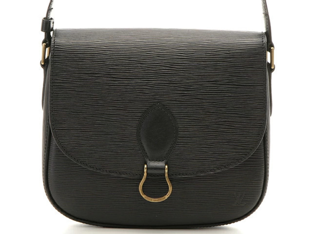 LOUIS VUITTON Shoulder Bag Saint Cloud Epi Noir Black